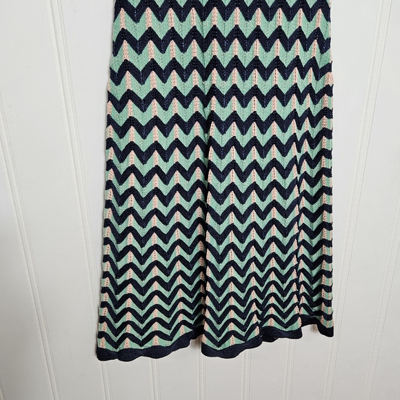 M Missoni Mint Chevron Sleeveless Sweater Dress Italy Size 10 A-Line Knit - Picture 10 of 16